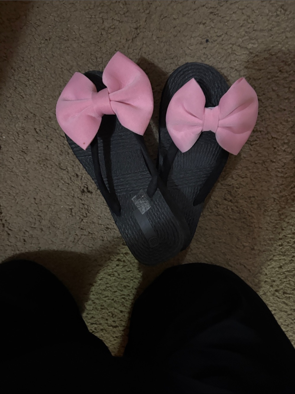 Pink Bow Flip Flop Sandals for Women - Soft Bow Detail